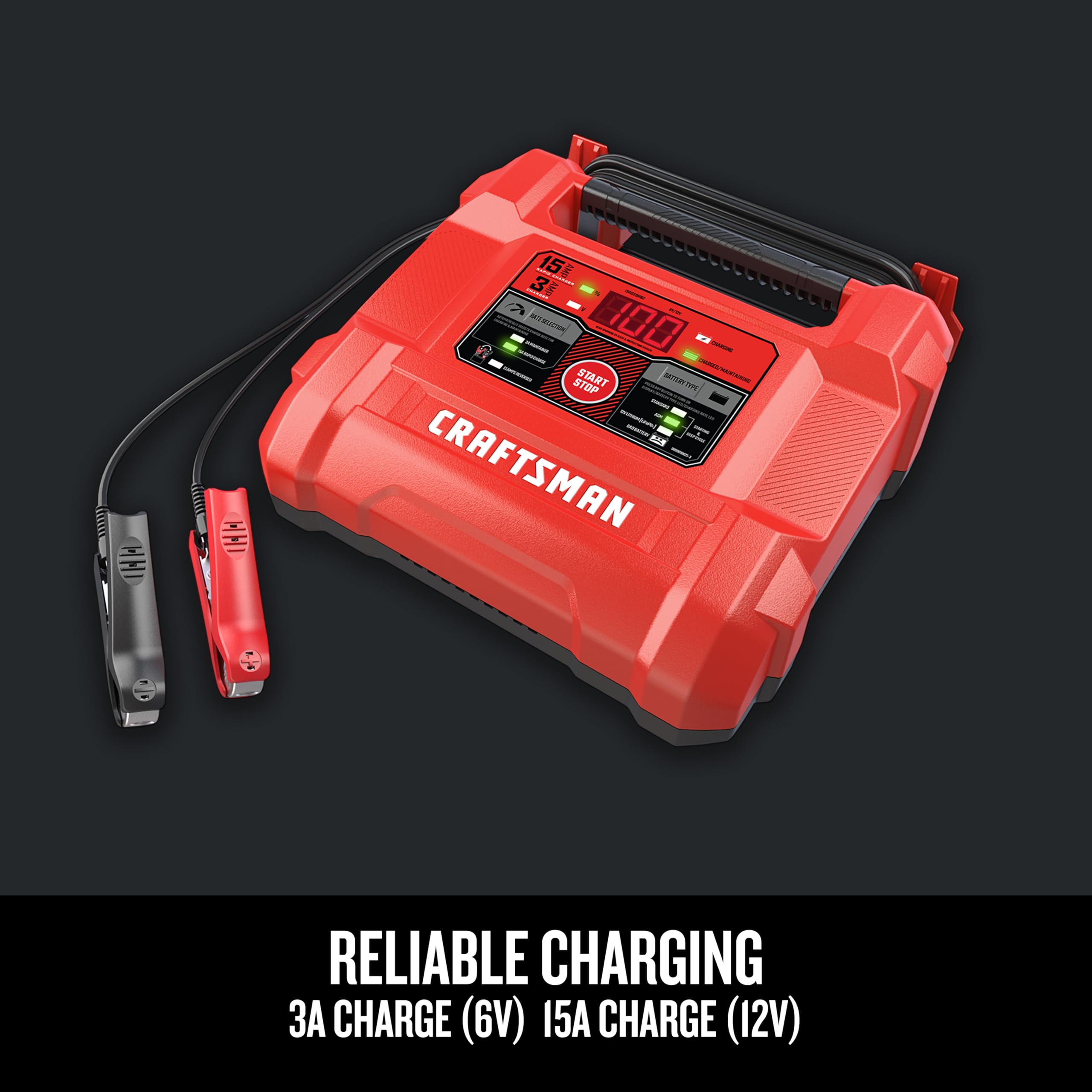 CRAFTSMAN booster cables and clamps emphasizing durable connection benefits