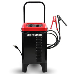 CRAFTSMAN front view of the charger showing controls and steel case for durability