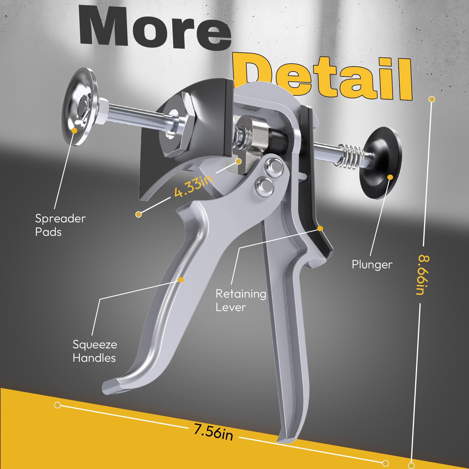 Craimil tool engaged on a car brake caliper showing faster pad replacement benefit