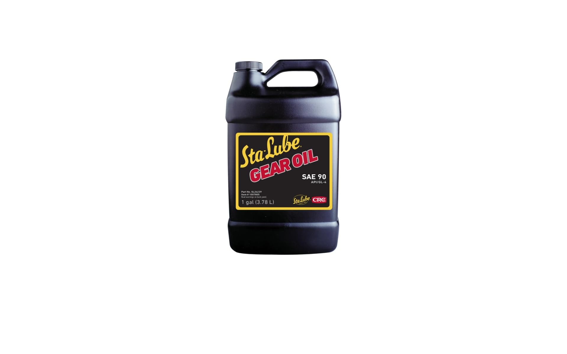 CRC Sta-Lube 85W-90 front label showing product and benefits