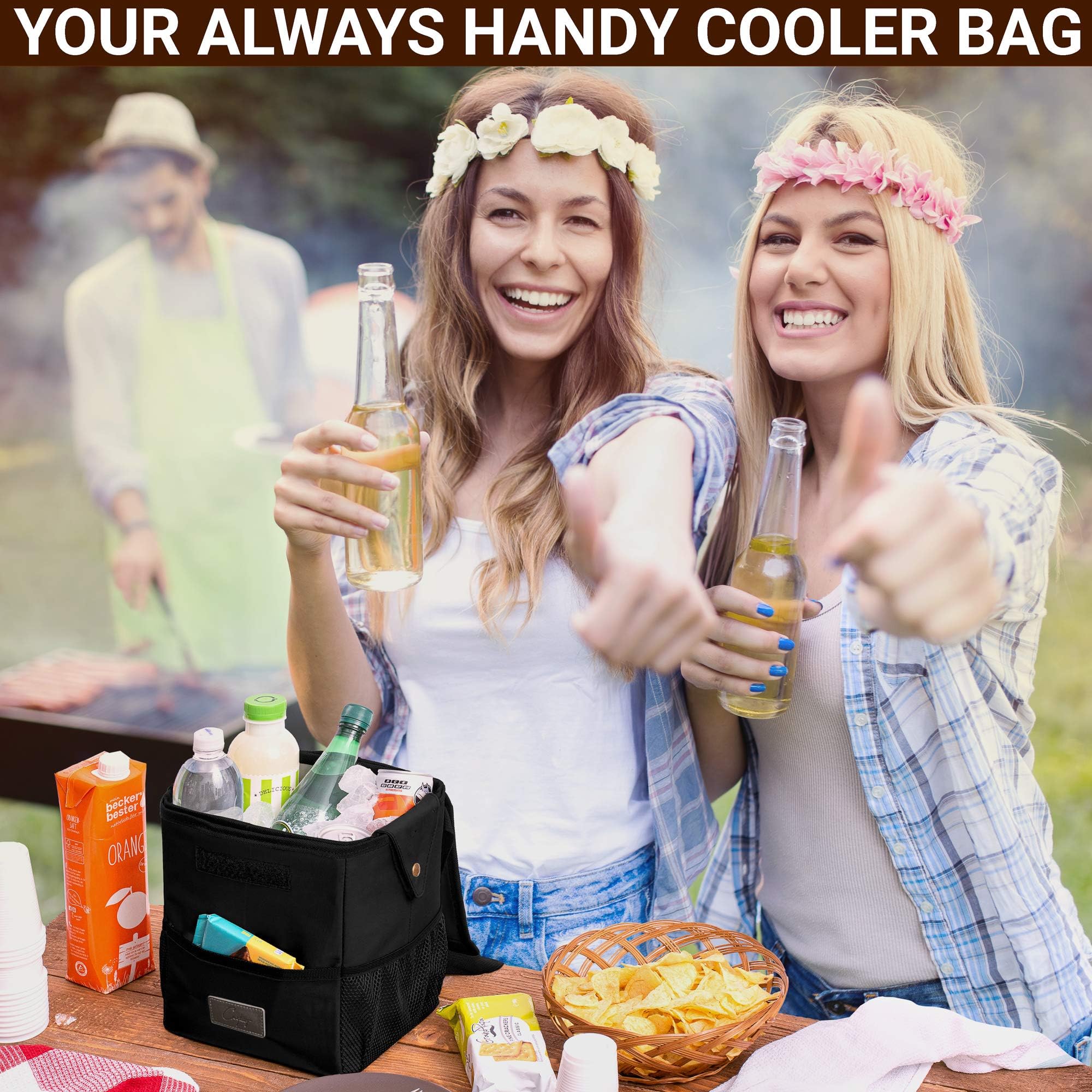 Creathing three exterior pockets styled with items showing organized storage convenience