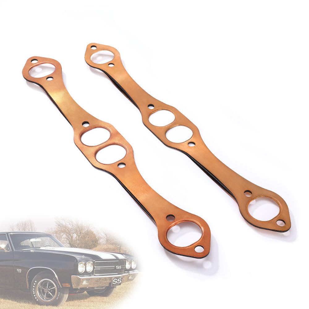 Creative.C copper gasket front view showing oval ports and bolt holes, ensures precise fit