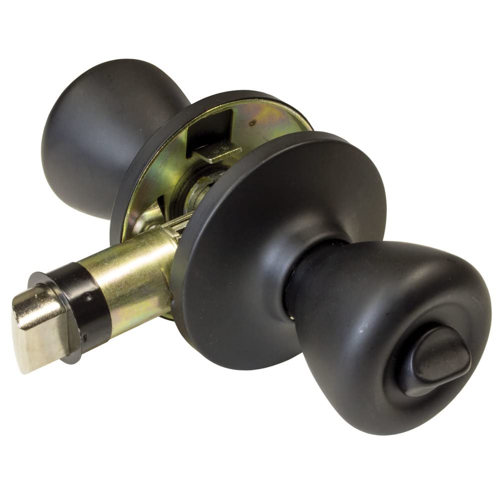 Creative Products Group front view of matte black knob showing sleek finish and privacy function