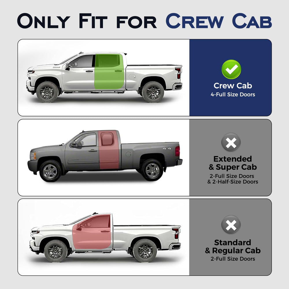 CreekT rear full-coverage mats protecting crew cab floor areas