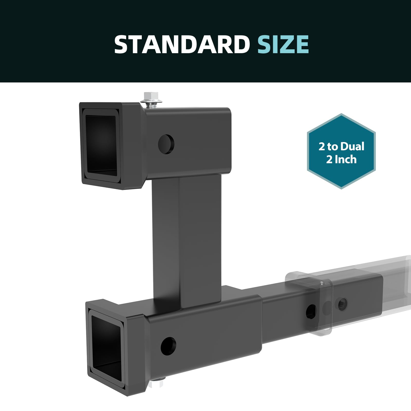 CROSSHIP extra anti-rattle pin and clip detail reducing hitch noise and movement