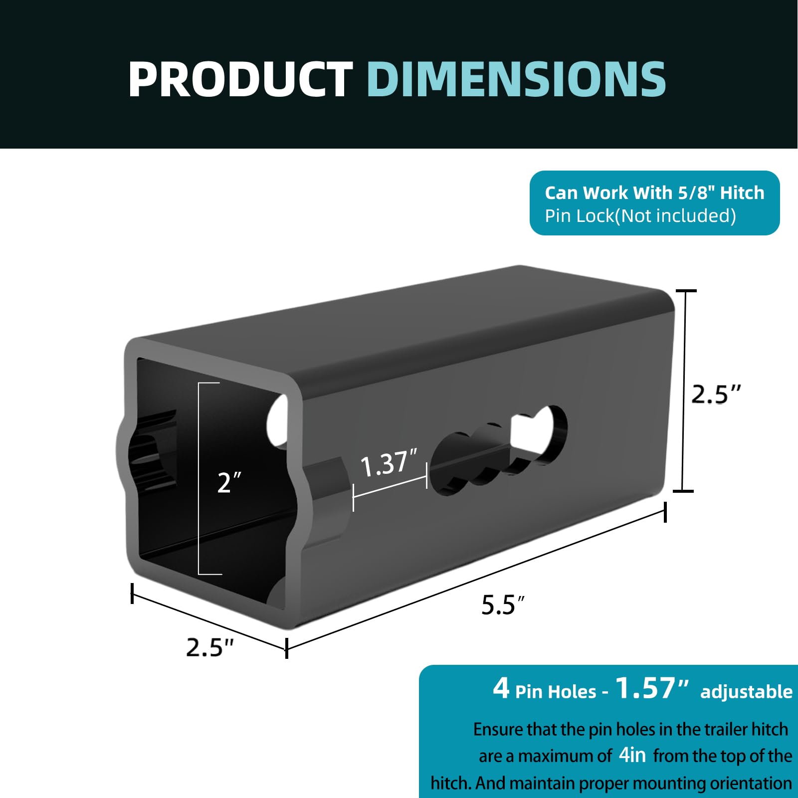 CROSSHIP installed in truck receiver demonstrating compatibility and solid support