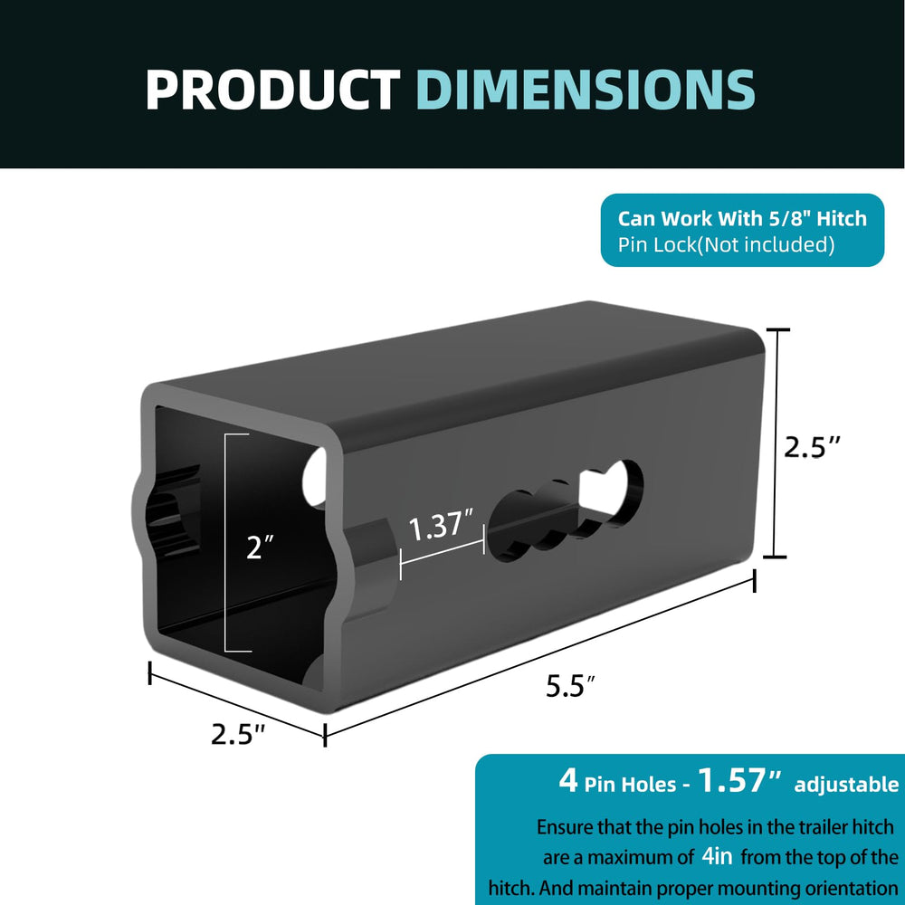 CROSSHIP installed in truck receiver demonstrating compatibility and solid support