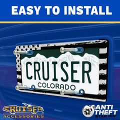 Cruiser Accessories frame installed on car demonstrating decorative enhancement
