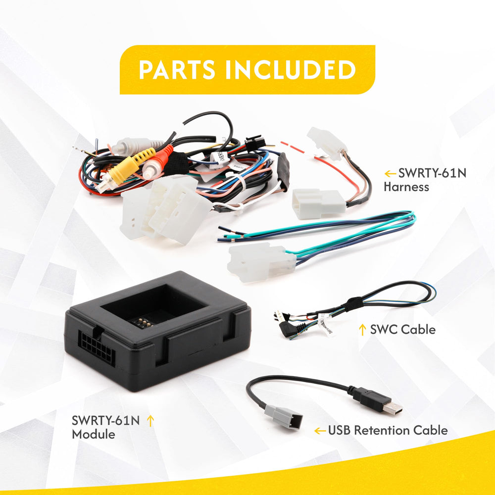 Crux SWRTY-61N installed in a Toyota dashboard demonstrating retained camera view benefit
