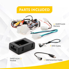 Crux SWRTY-61N installed in a Toyota dashboard demonstrating retained camera view benefit