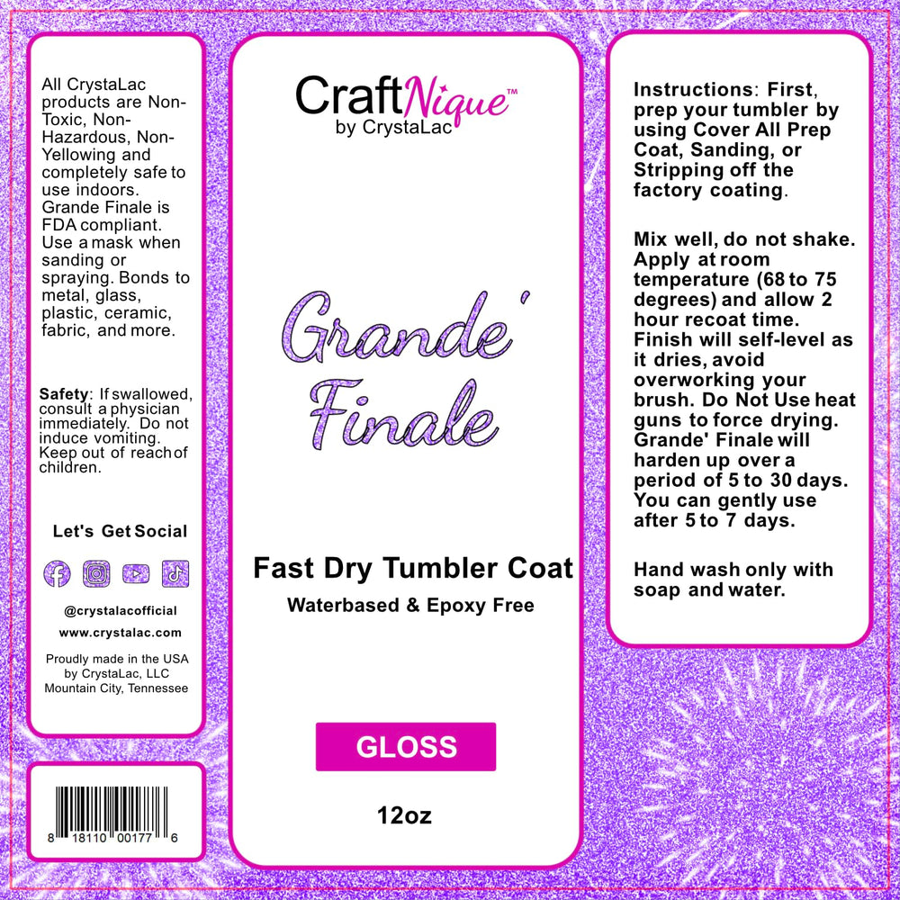 CrystaLac brush stroke close-up demonstrating smooth self-leveling finish