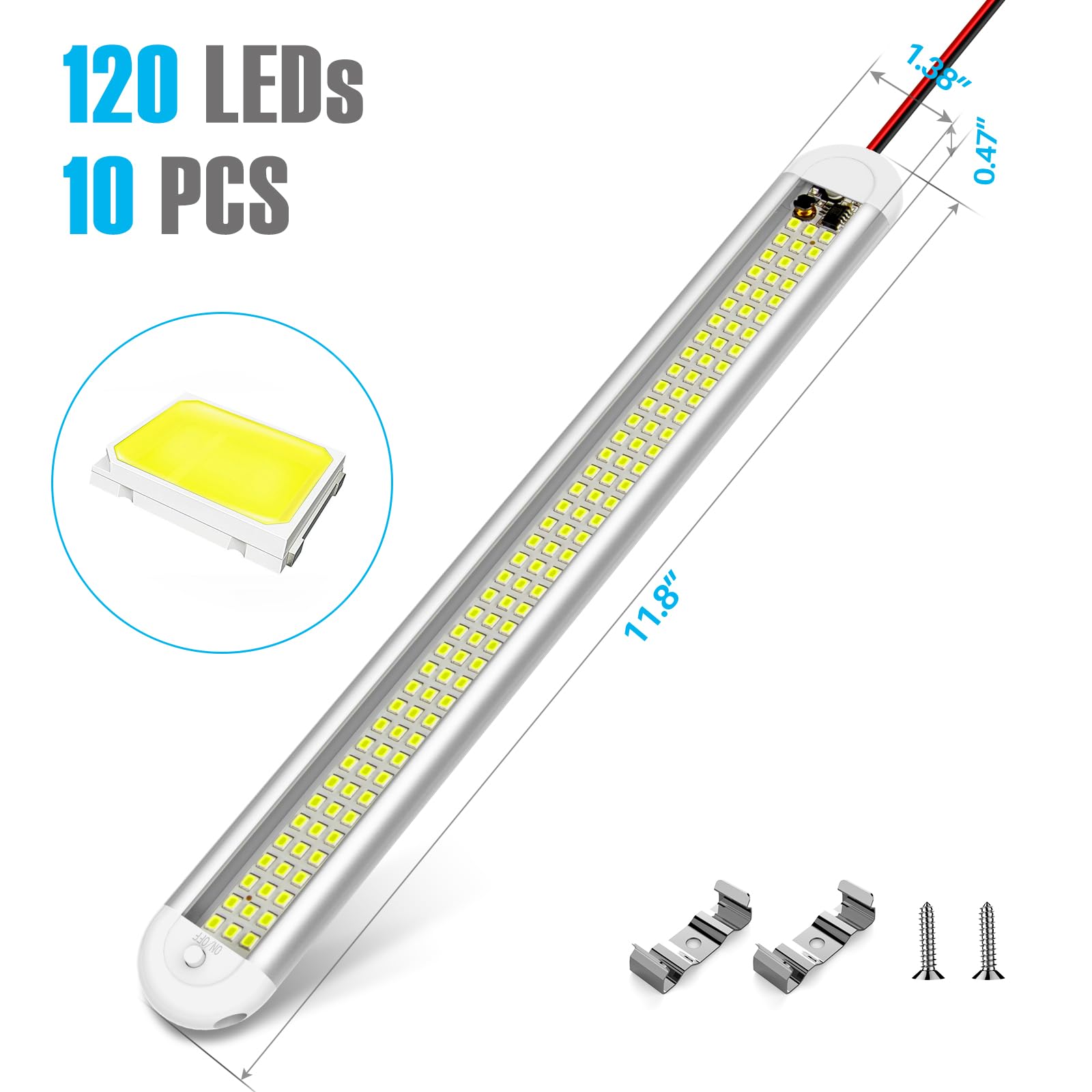 CT CAPETRONIX light bar next to ruler illustrating compact 11.8-inch size