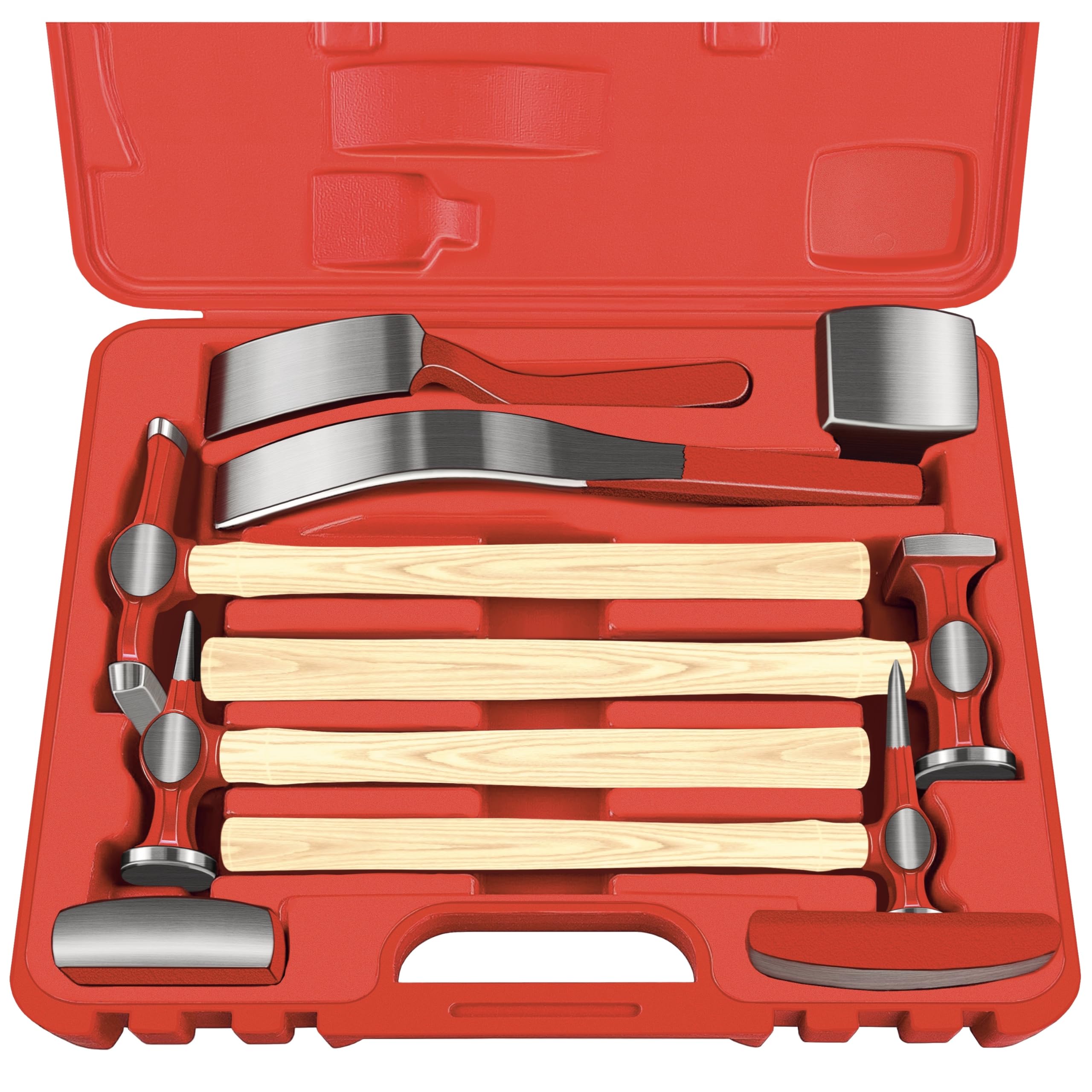 C&T front view of full 9-piece kit showing organized tools and case benefit
