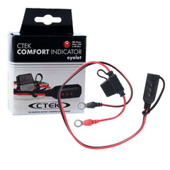 CTEK indicator eyelet M8 front view showing connector and cable, easy battery monitoring