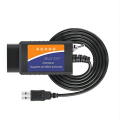 CTobd Elm327 USB front connector showing robust plug and reliable data transfer