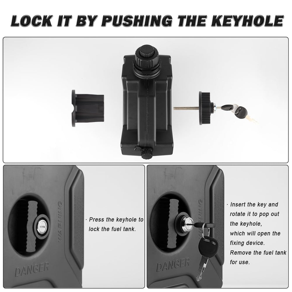 CUCNEXT close-up of keyed lock and wide cap for spill-proof locking and easy filling