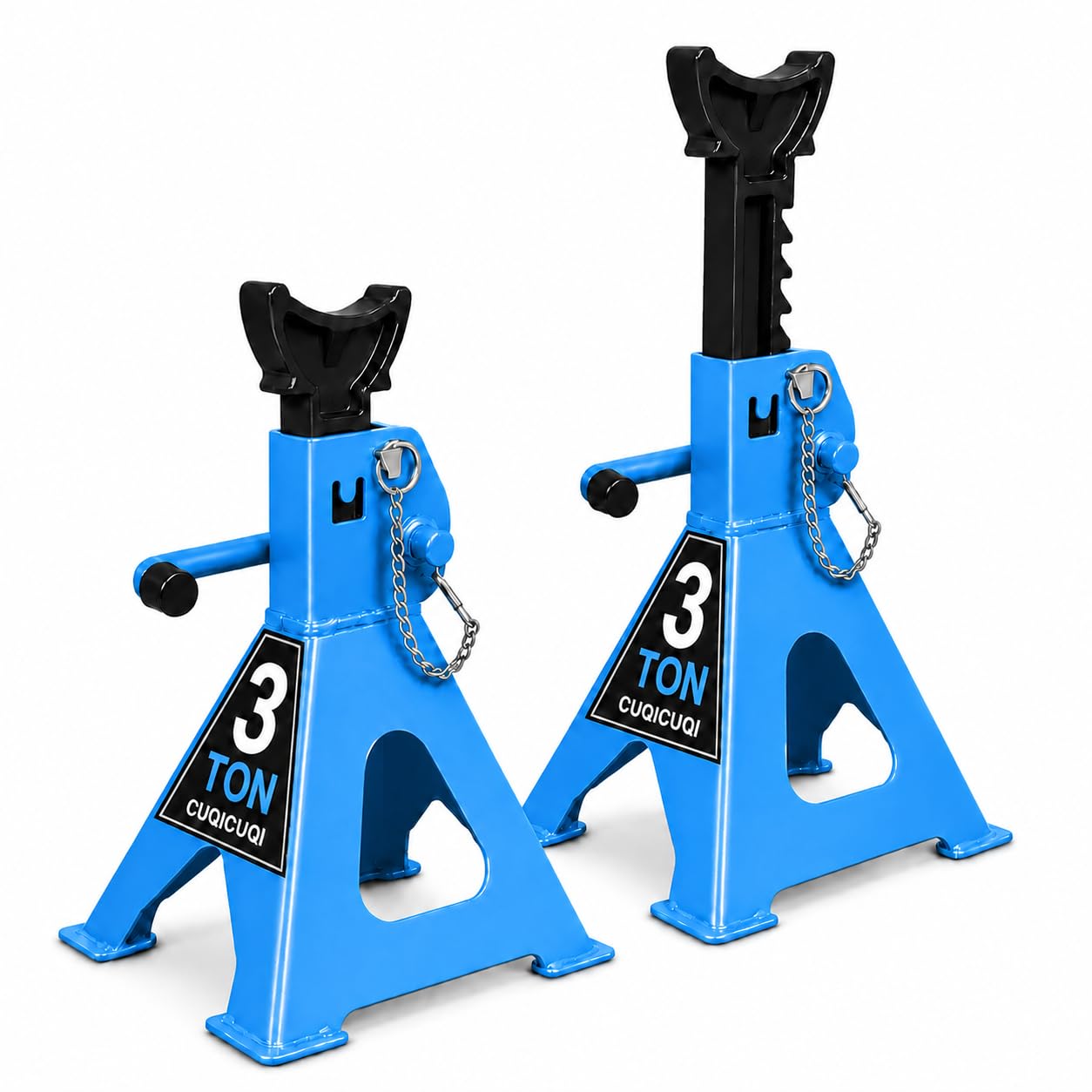 CUQICUQI front view of jack stands showing sturdy construction and stability