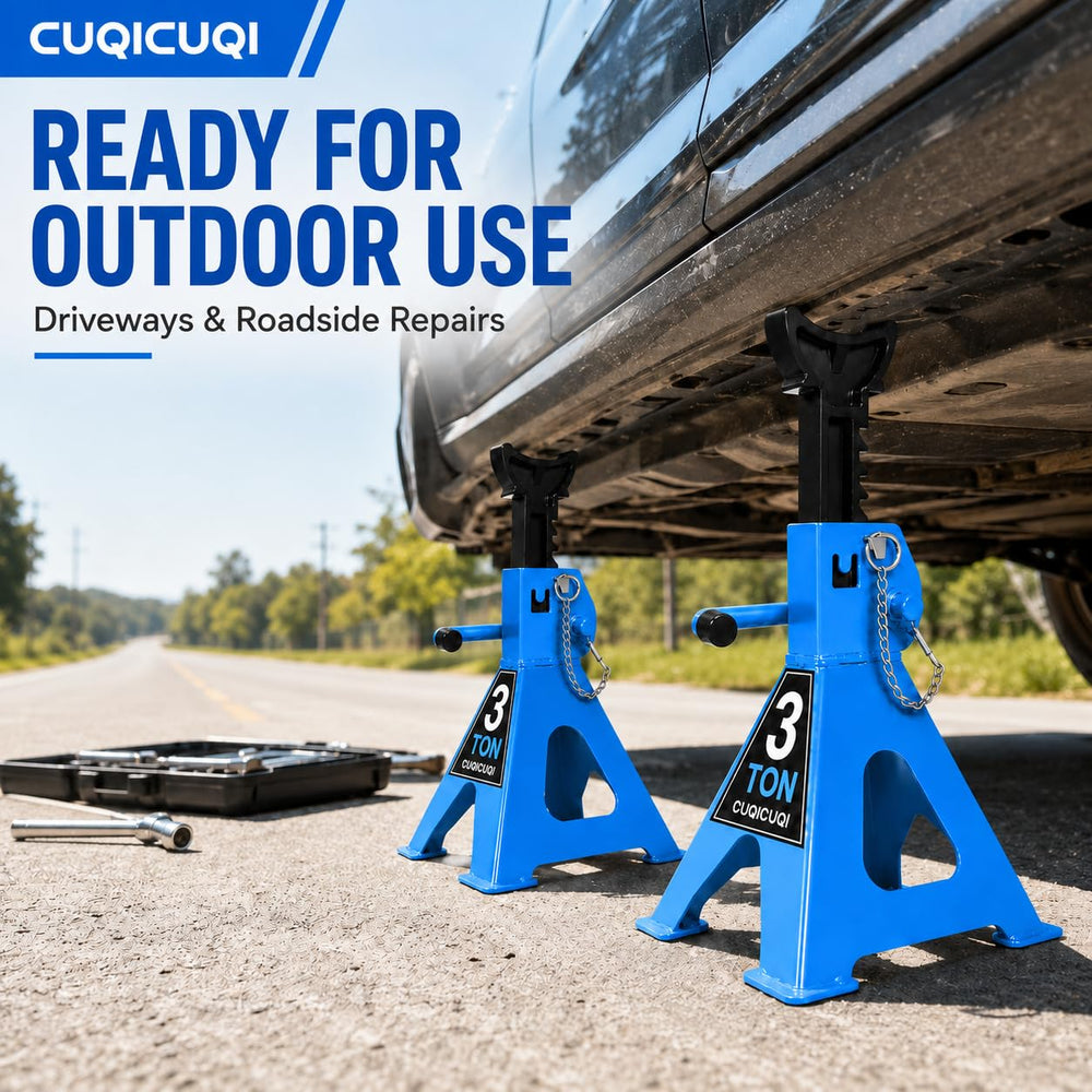 CUQICUQI pair supporting an SUV in garage enabling safer maintenance