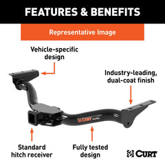 CURT 13182 2-inch receiver closeup showing universal accessory fit