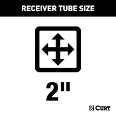 CURT 13493 receiver close-up highlighting 2-inch opening for accessory compatibility