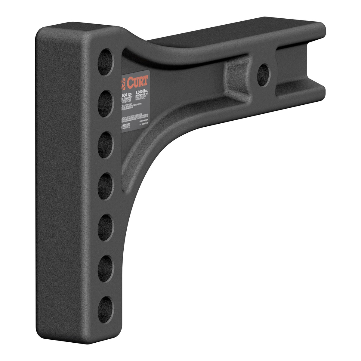 CURT 17131 front view showing receiver shank and fitment benefit