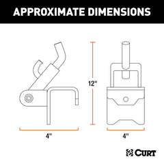 CURT 17208 bolt-on mount detail highlighting fastener points for stability