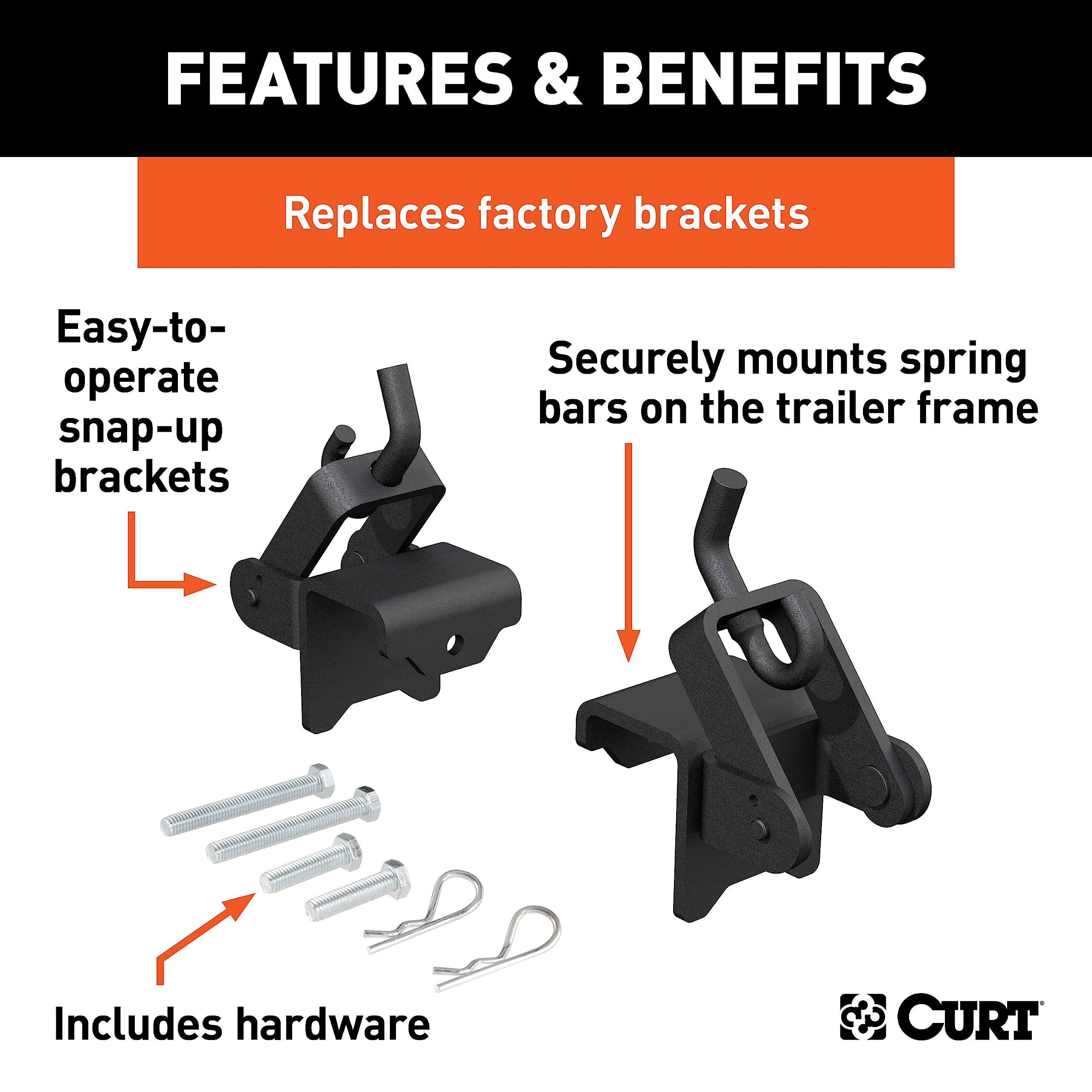 CURT 17208 snap-up mechanism closeup showing easy leverage engagement