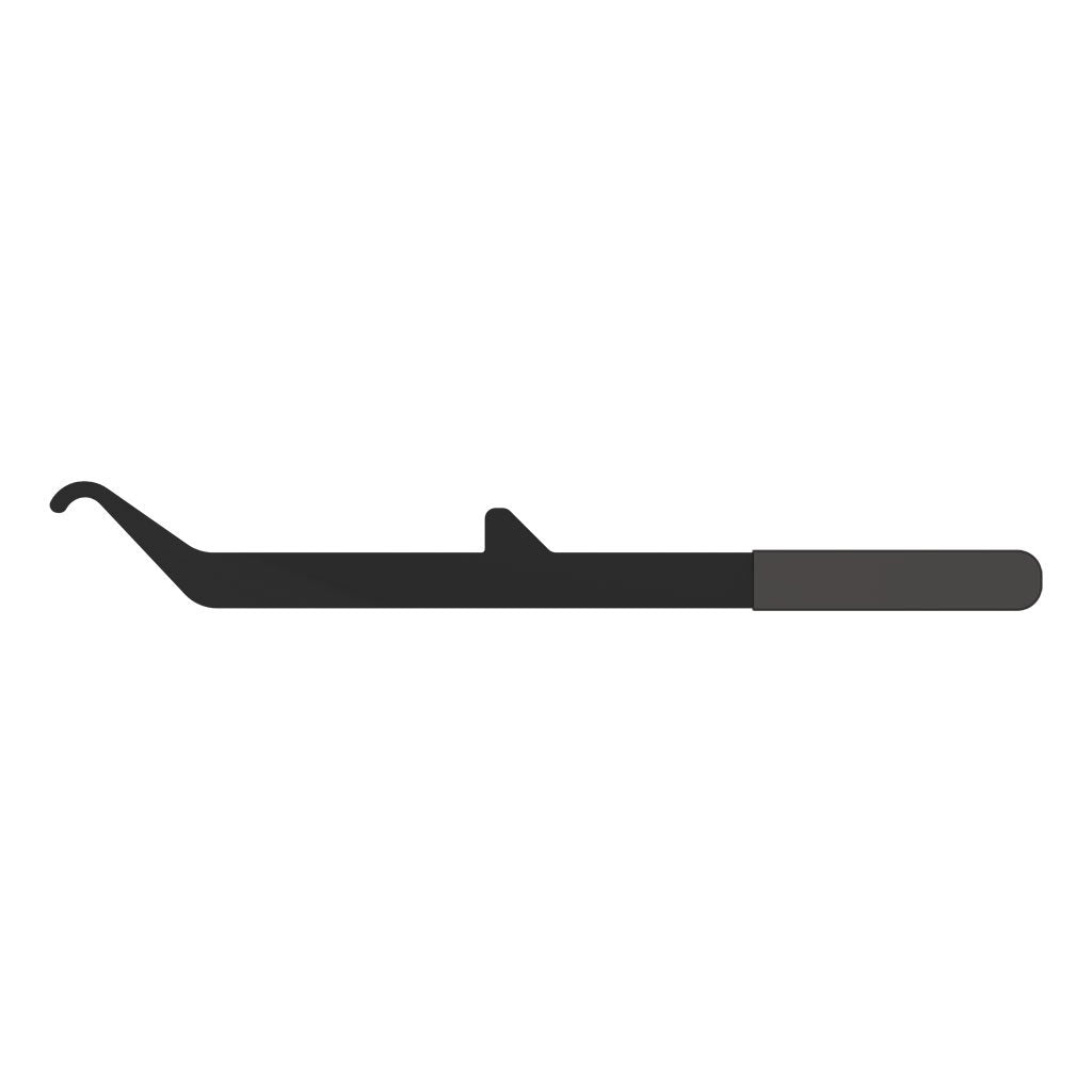 CURT 17512 lift handle front view showing rubber grip and leverage benefit