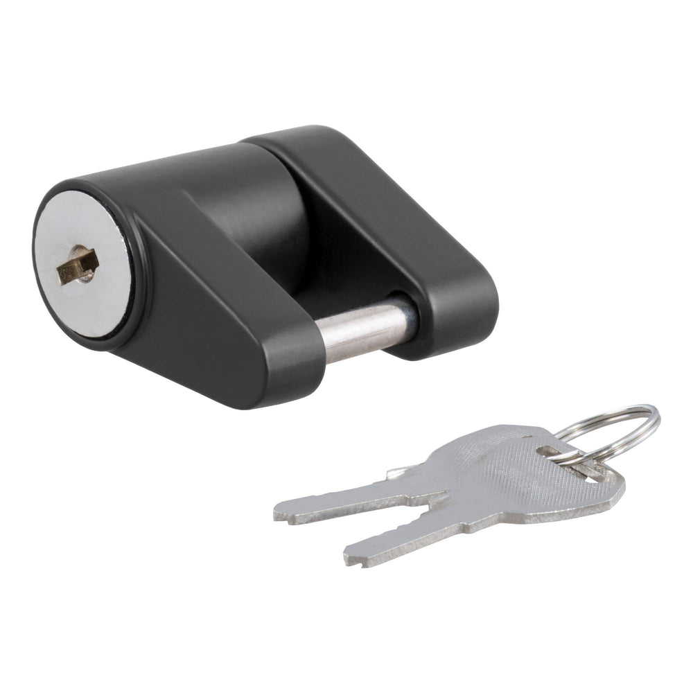 CURT front view of coupler lock showing padlock body and secure appearance