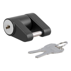 CURT front view of coupler lock showing padlock body and secure appearance
