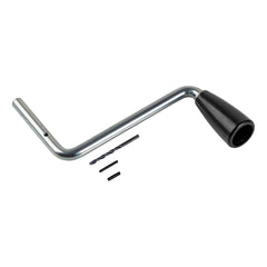 CURT handle installed on trailer jack demonstrating easy leverage and smoother raising/lowering