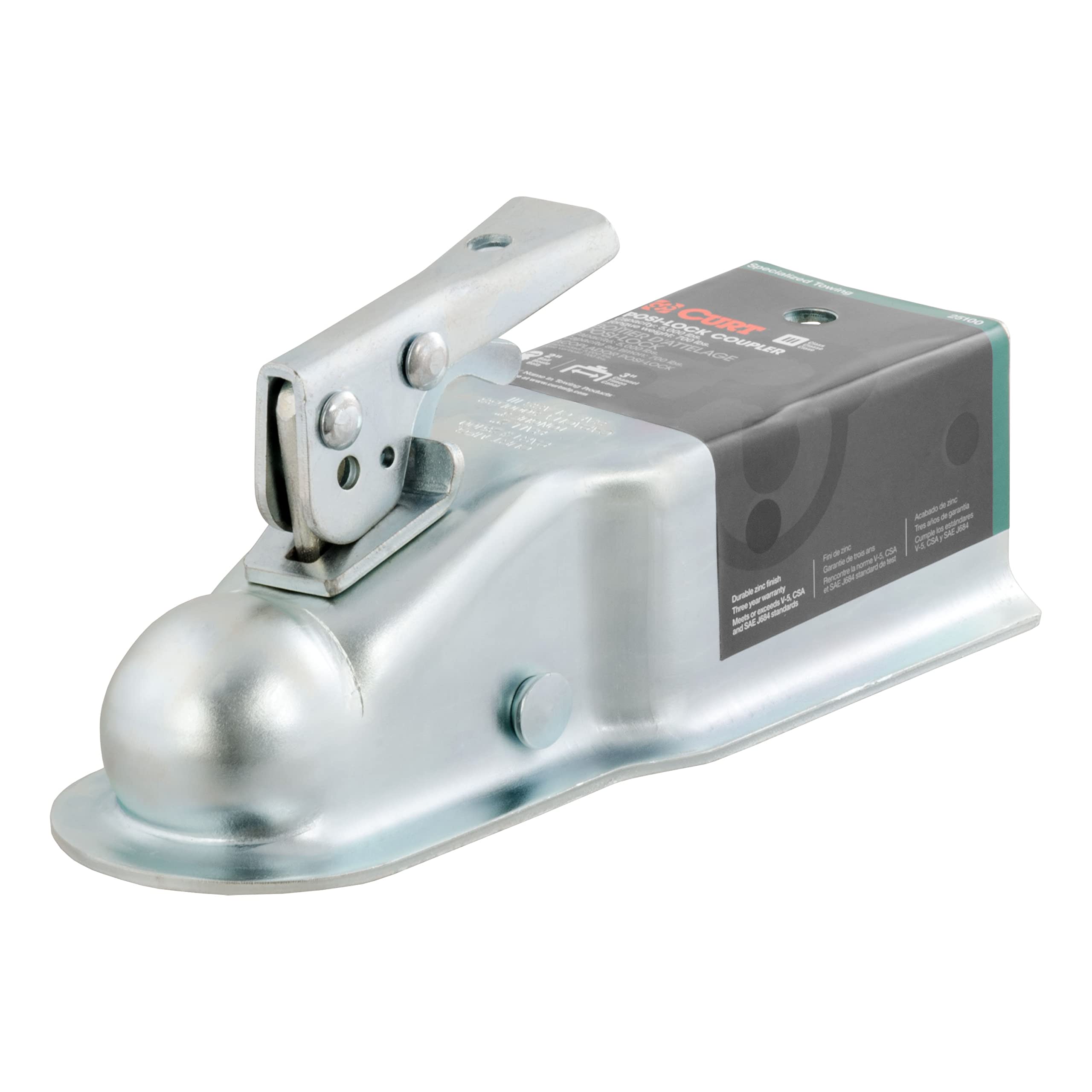 CURT front profile showing coupler fit and secure attachment benefit