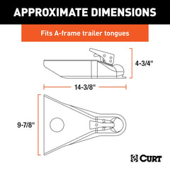 CURT 25210 Posi-Lock close-up highlighting adjustable latch for snug fit