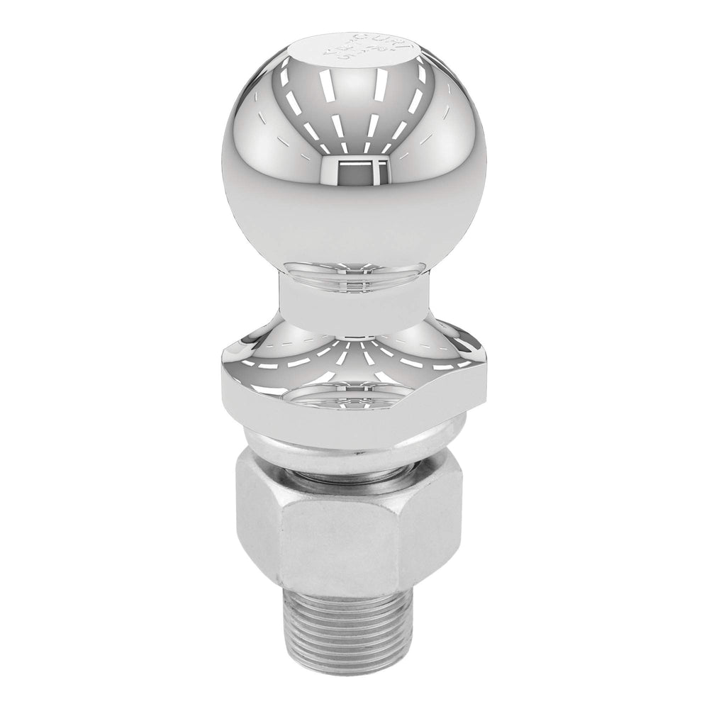 CURT 40002 front view showing chrome finish and stamped size for precise fit