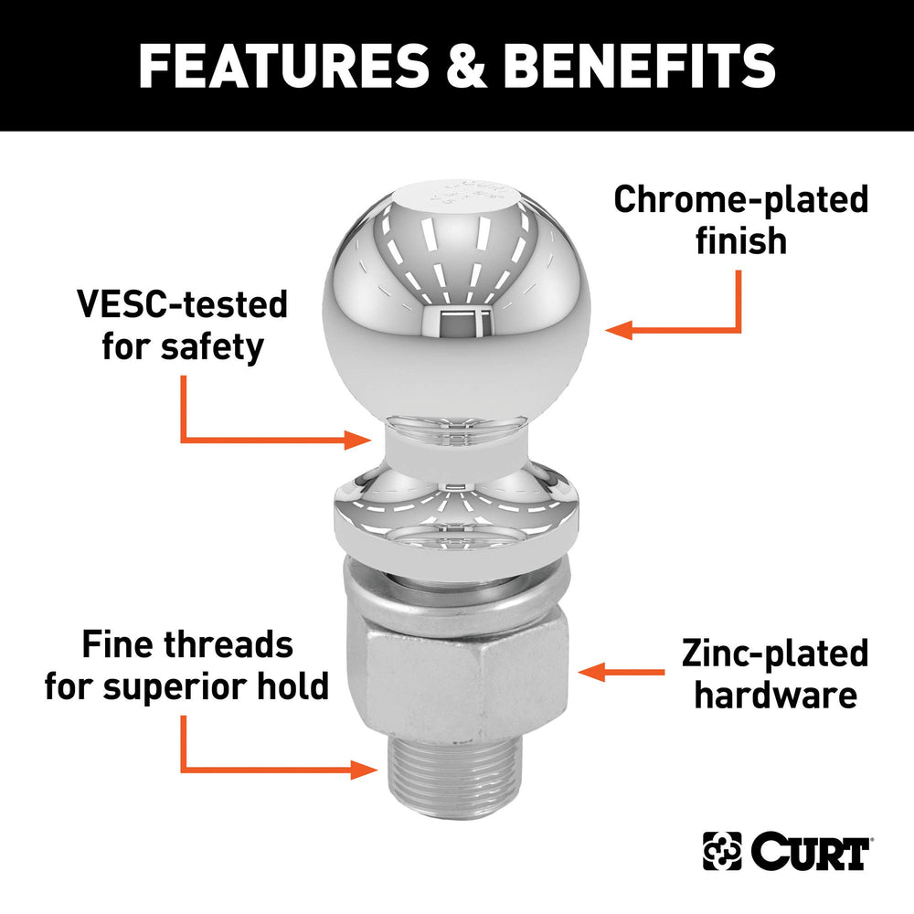 CURT 40002 thread detail highlighting fine threads for improved holding strength