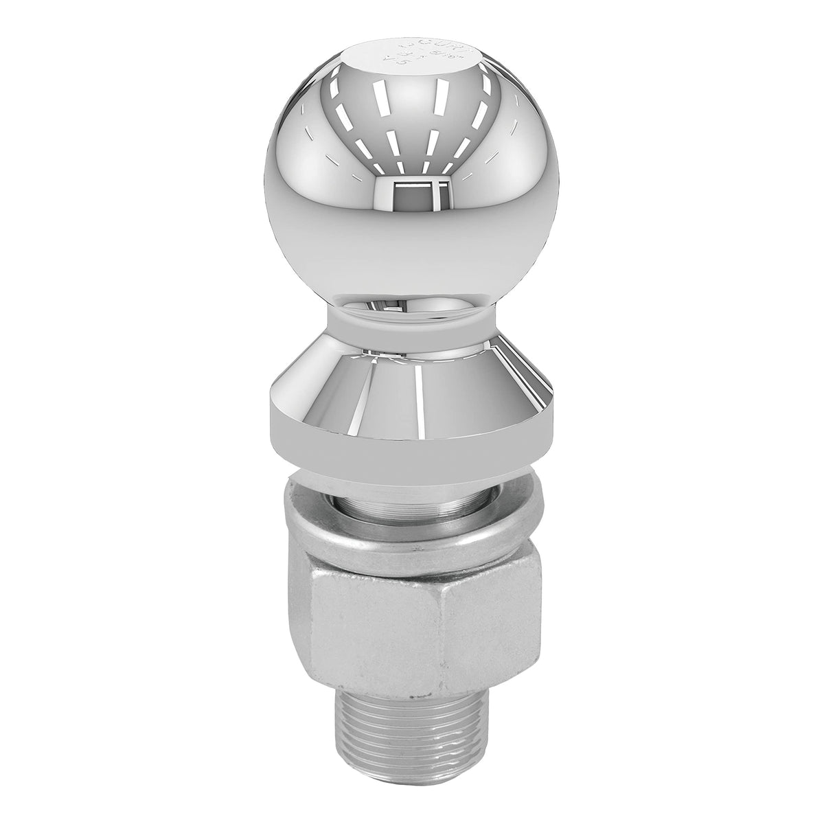 CURT 40008 front view chrome ball showing polished finish and size