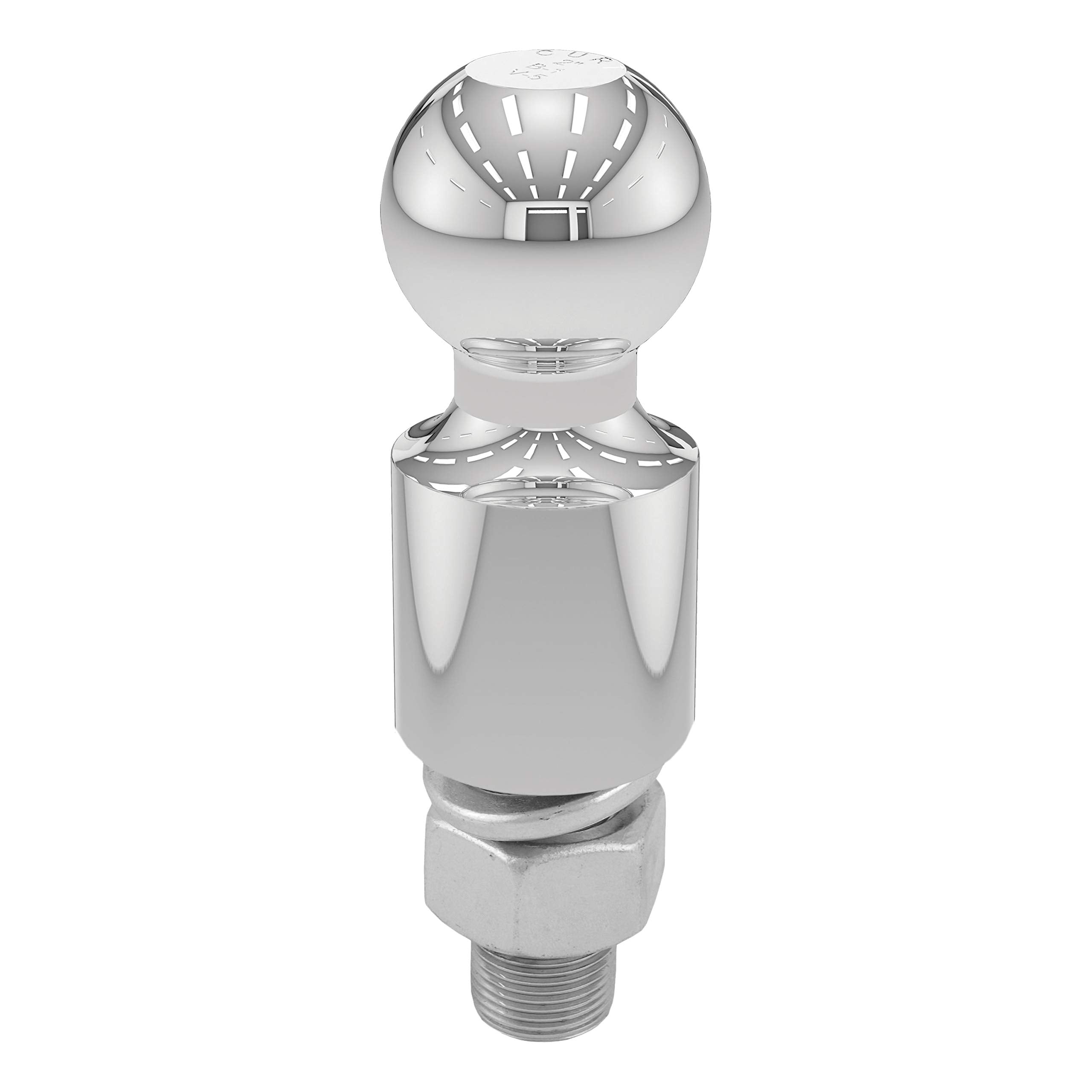 CURT 40034 front view chrome trailer ball showing polished finish for rust protection