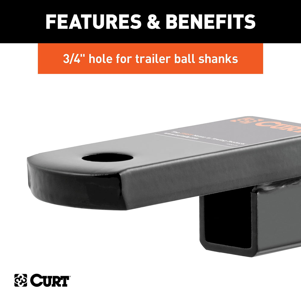 CURT 45018 installed in a vehicle receiver demonstrating ready-to-tow convenience