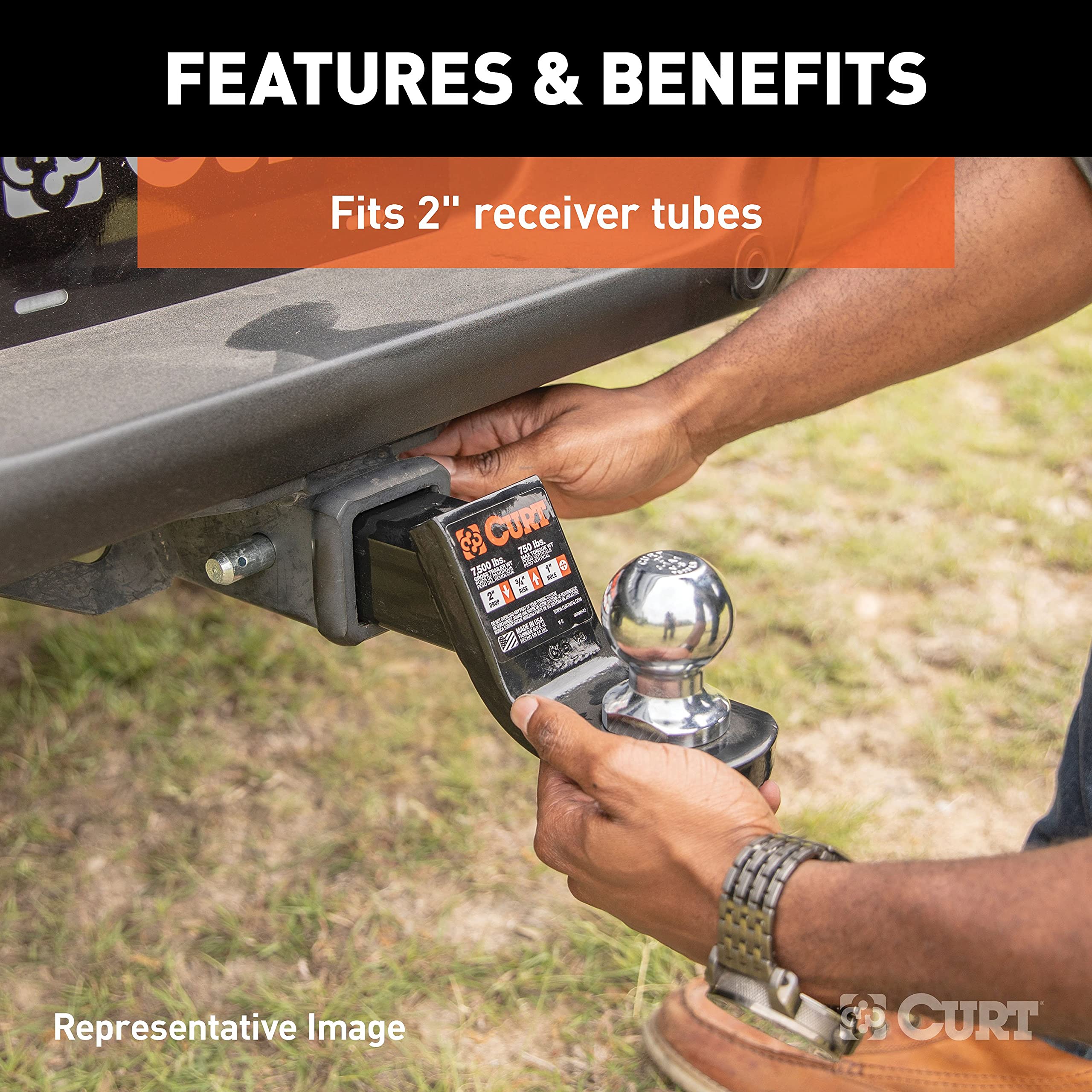 CURT 45030 installed on truck demonstrating secure fit and towing readiness benefit