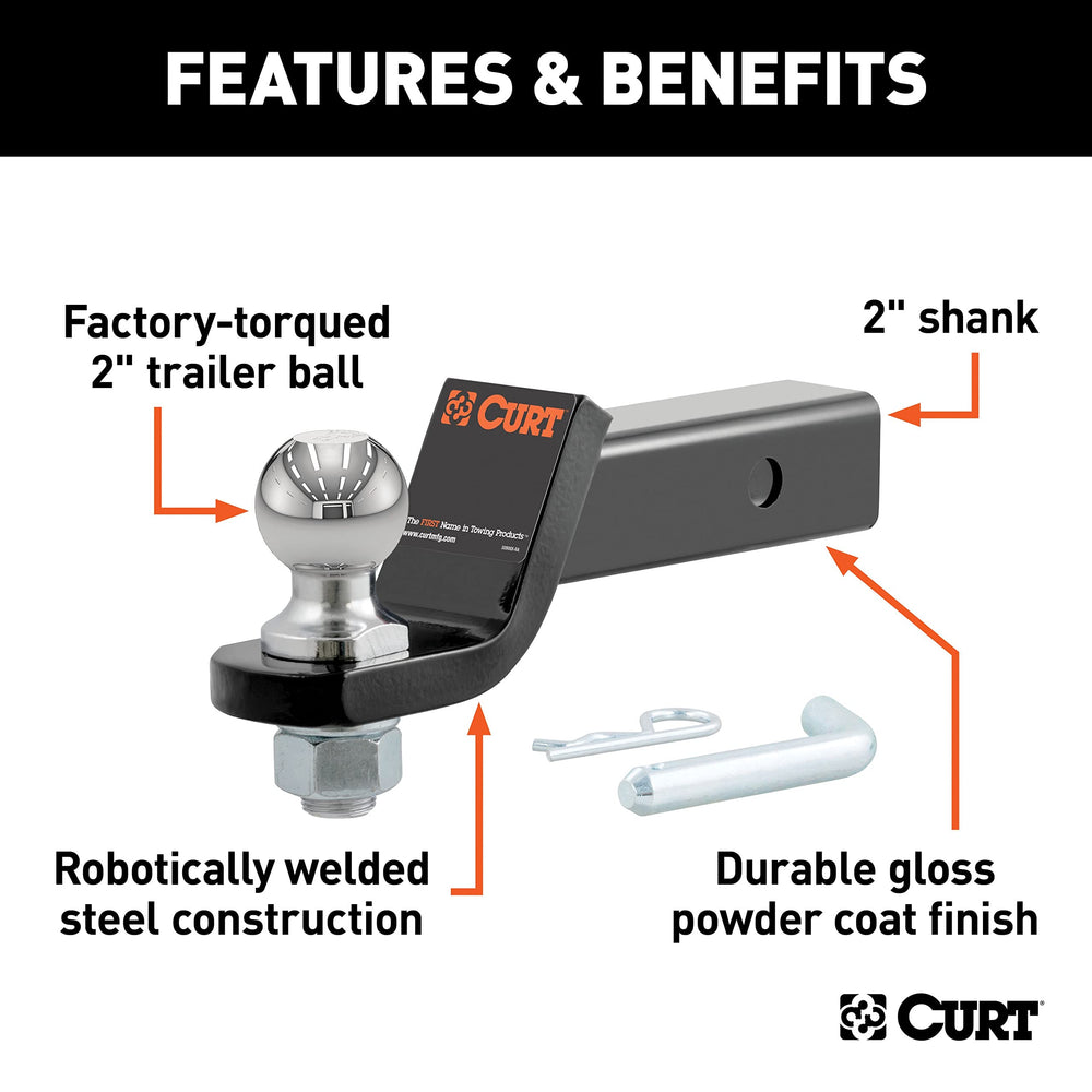 CURT 45036 close-up of polished chrome ball showing smooth coupling benefit