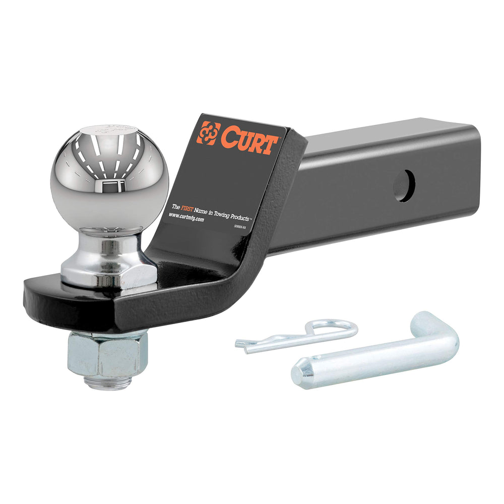 CURT 45041 front view showing ball mount ready to tow and durable finish