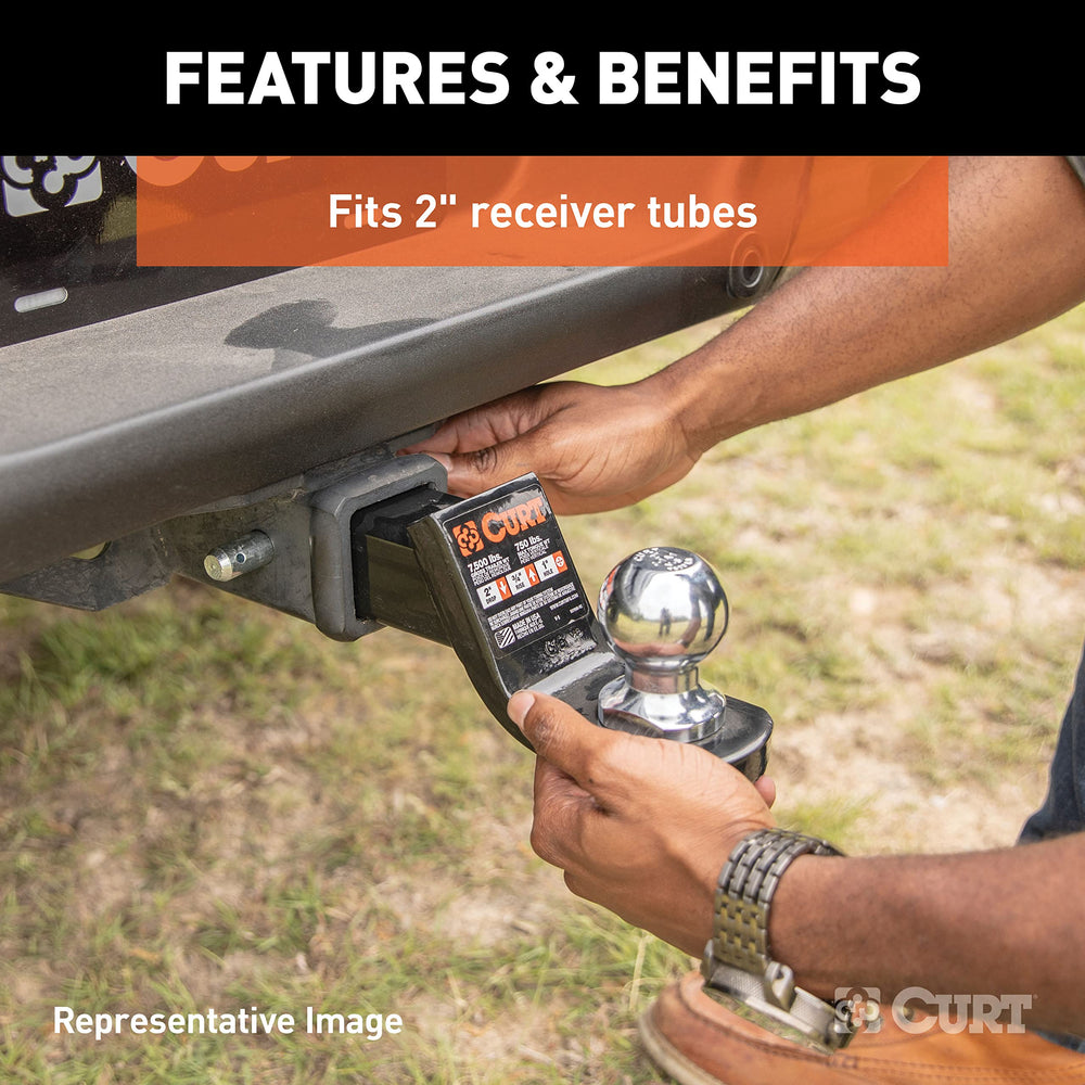 CURT 45041 shank and included hitch pin demonstrating quick installation
