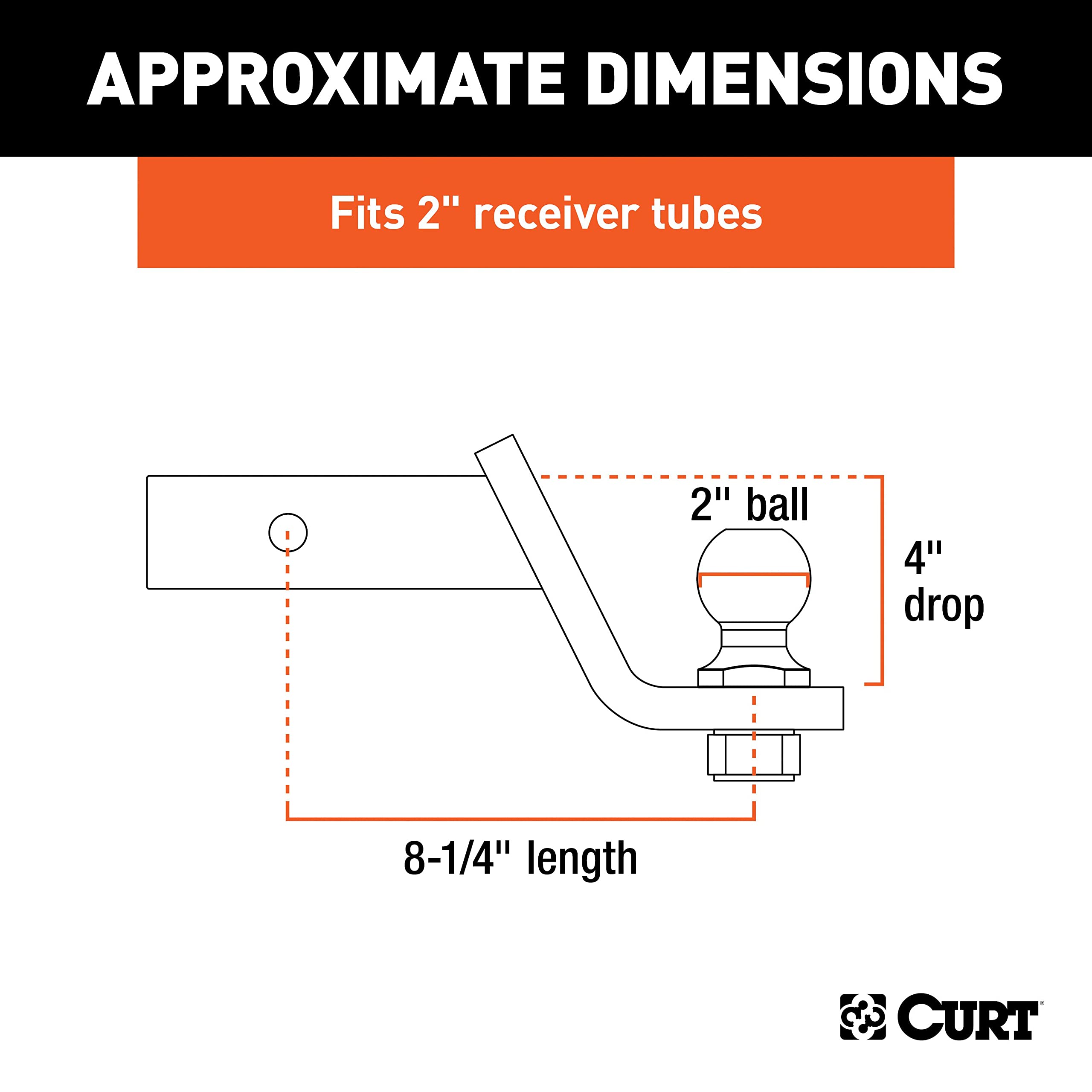 CURT 45056 close up of pre-torqued chrome 2-inch trailer ball for corrosion resistance