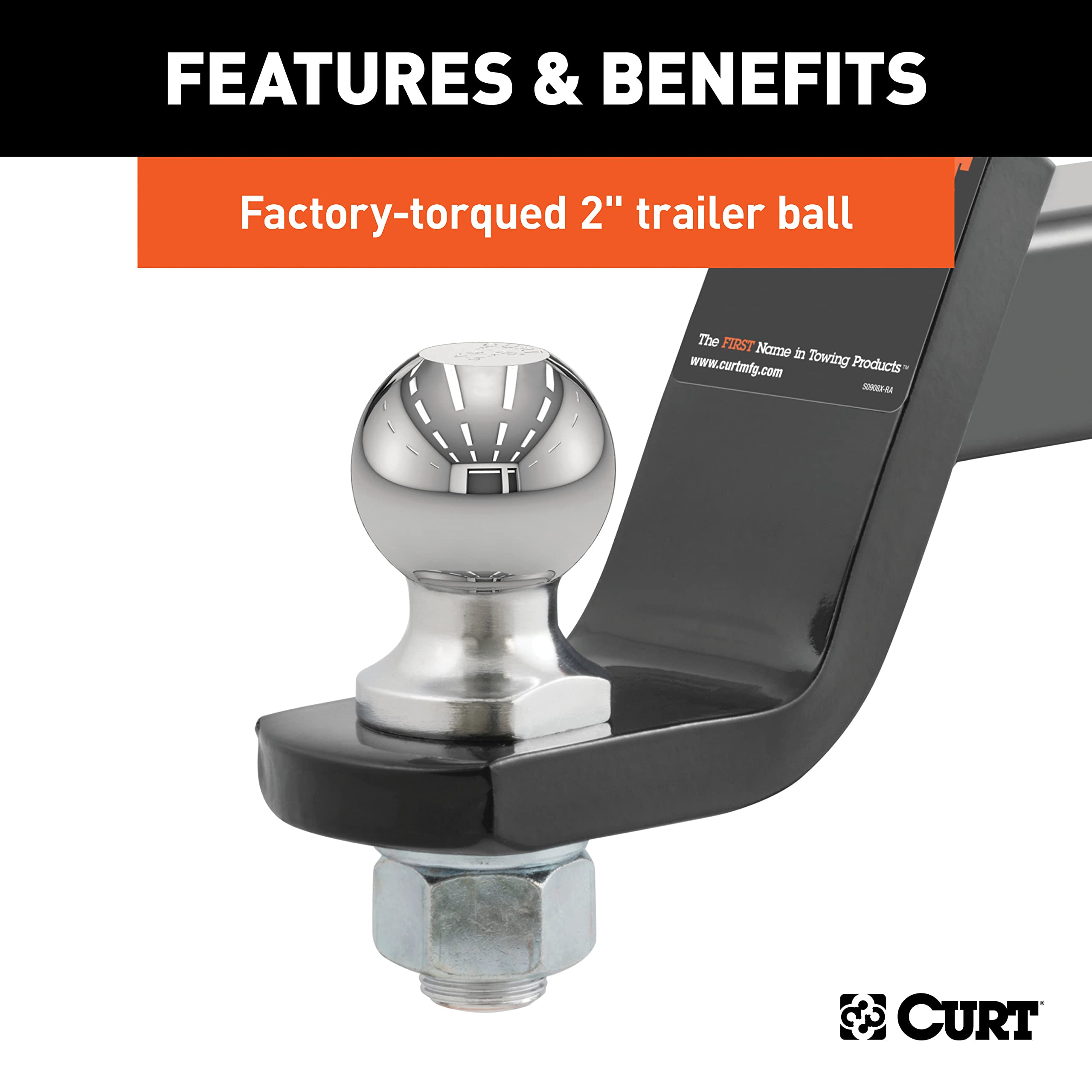 CURT 45056 powder coat finish close-up showing durable rust-resistant texture