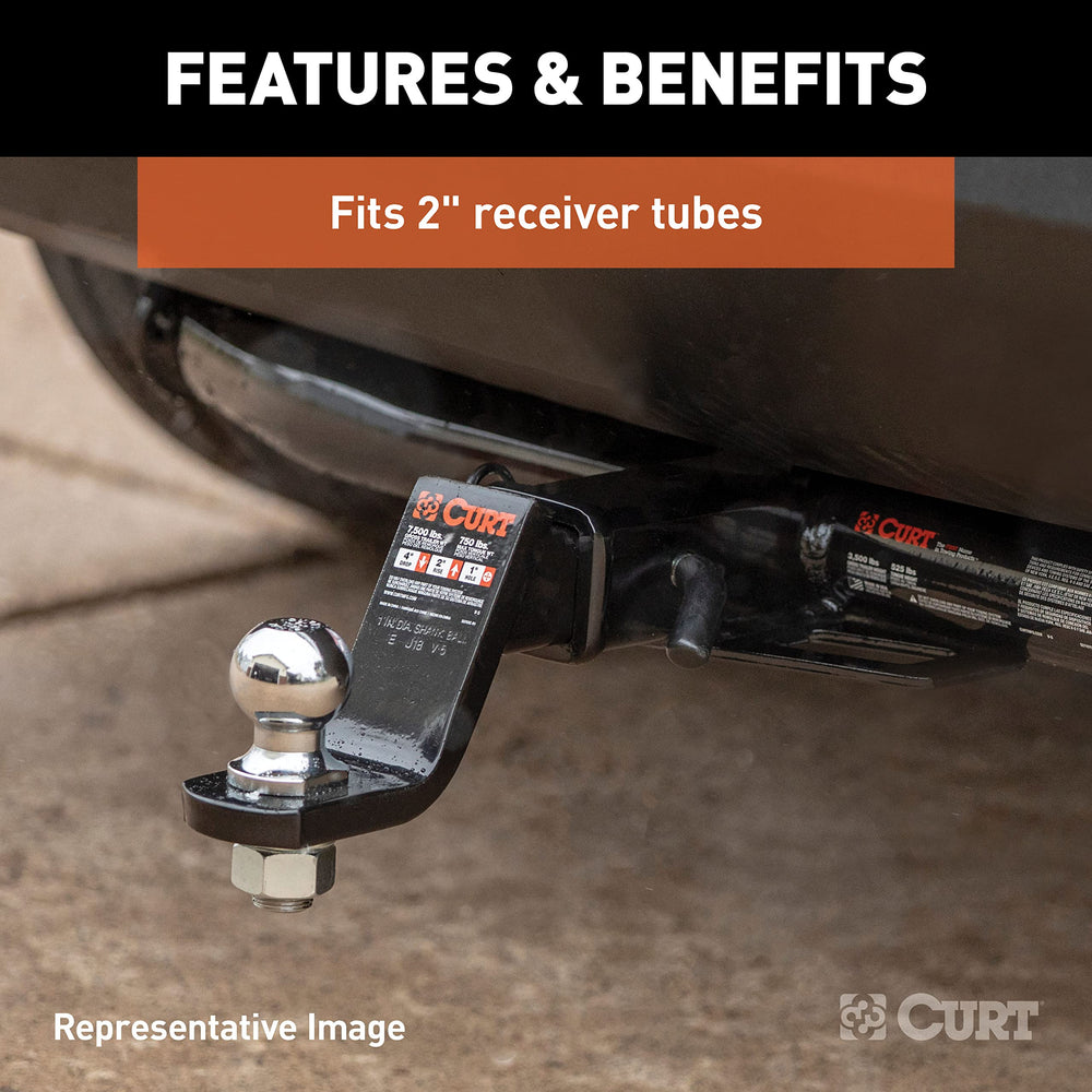 CURT 45056 shank inserted in a 2-inch receiver demonstrating easy installation