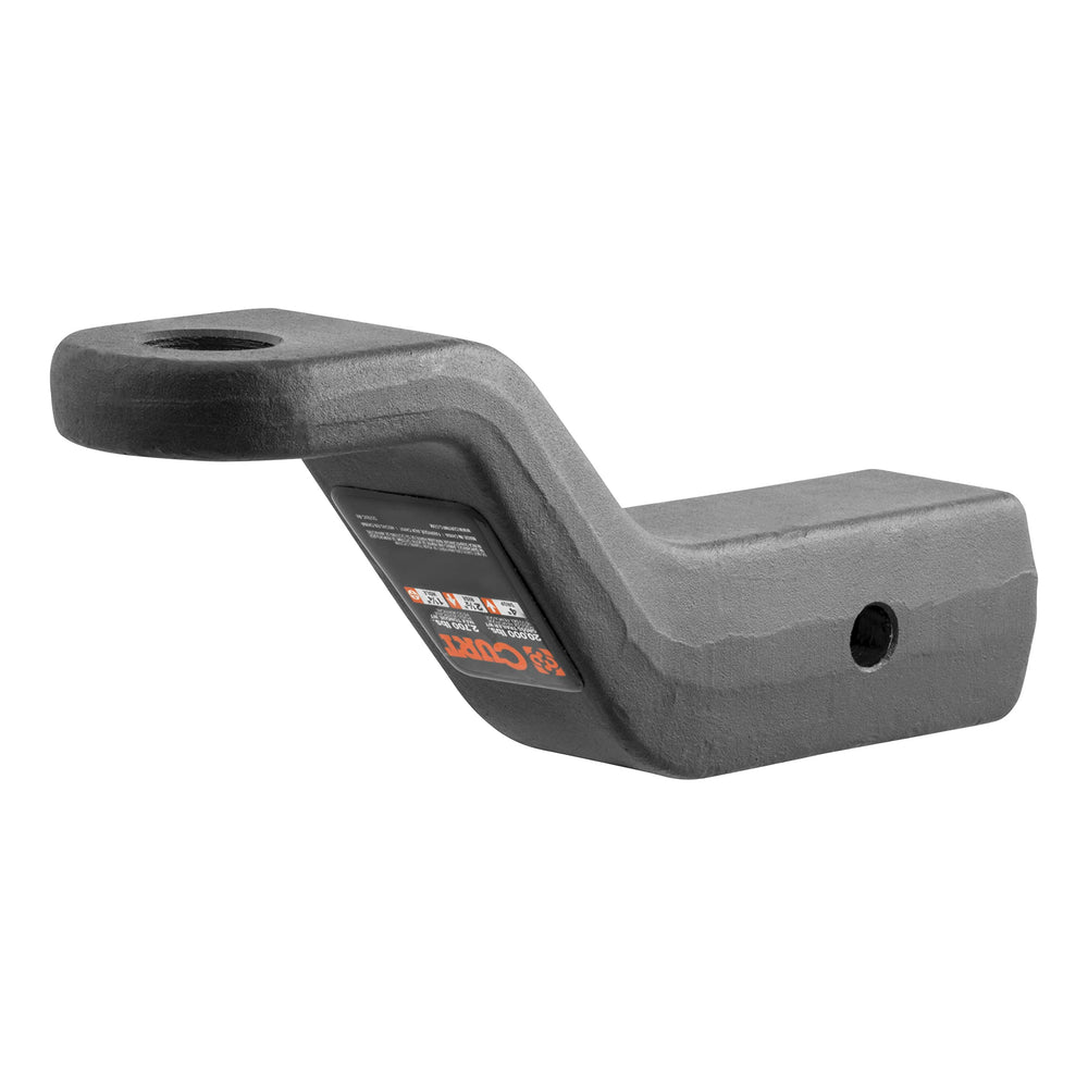 CURT ball mount side profile highlighting drop and rise for easier fitment benefit