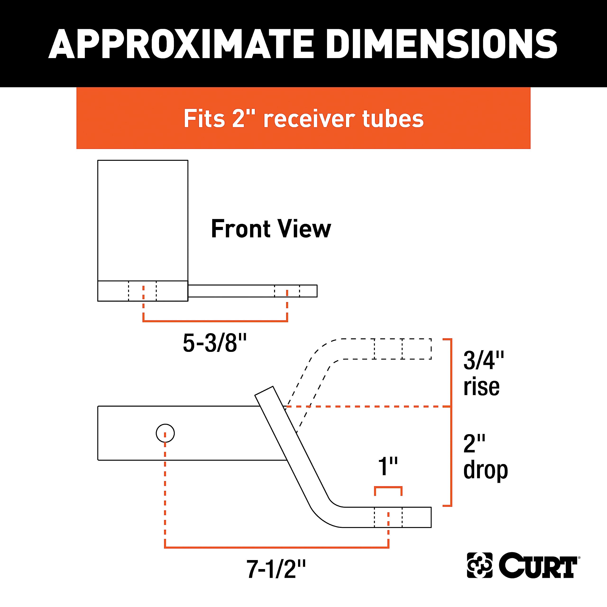 CURT 45820 sway tab close-up highlighting welded tab for attaching sway control ball