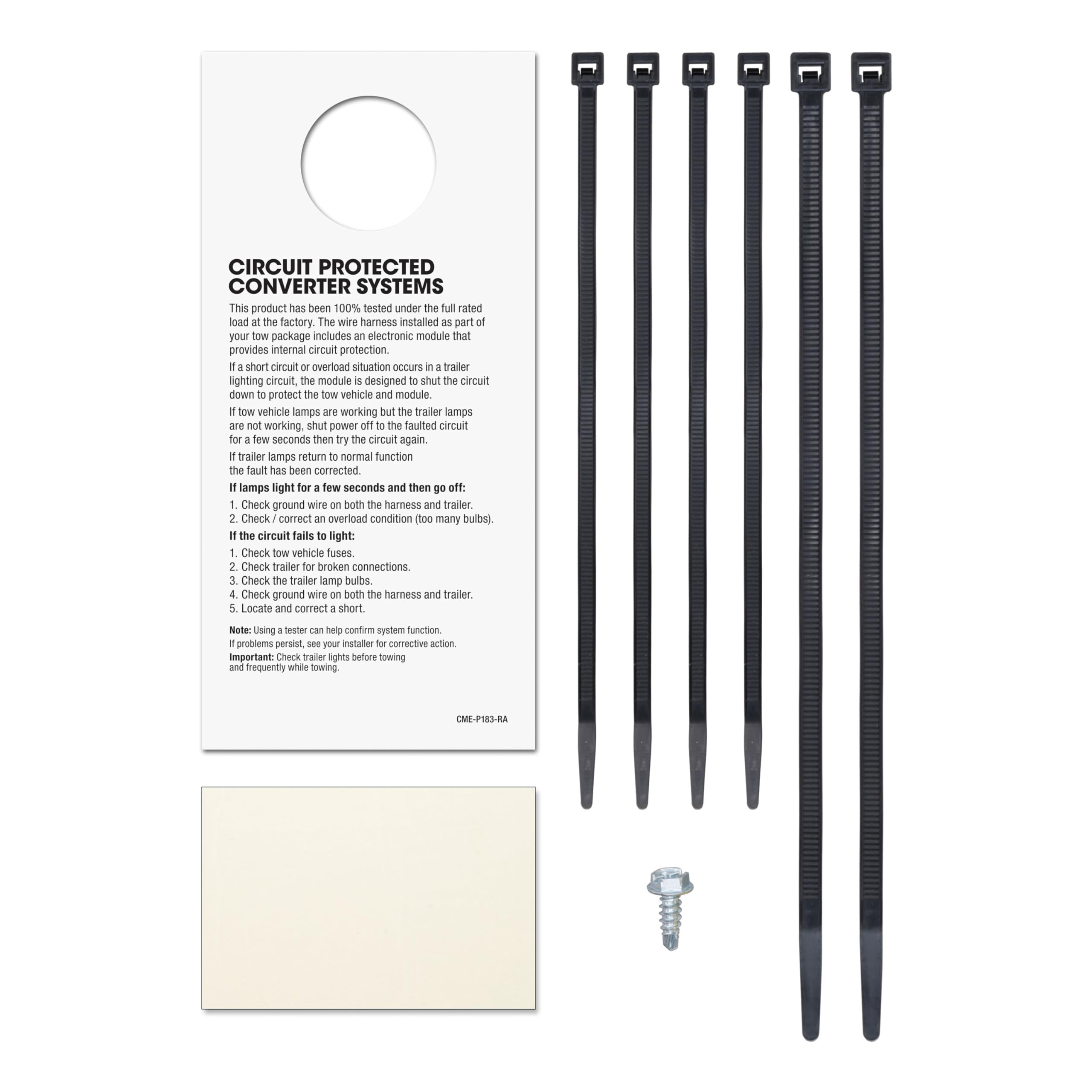 CURT hardware kit displayed for secure mounting and neat fitment