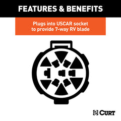 CURT 55415 side profile showing rust-free black plastic housing