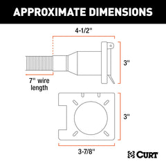CURT back view and plug details highlighting secure OEM connection benefit